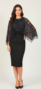 Noir Elegance Crochet Cape