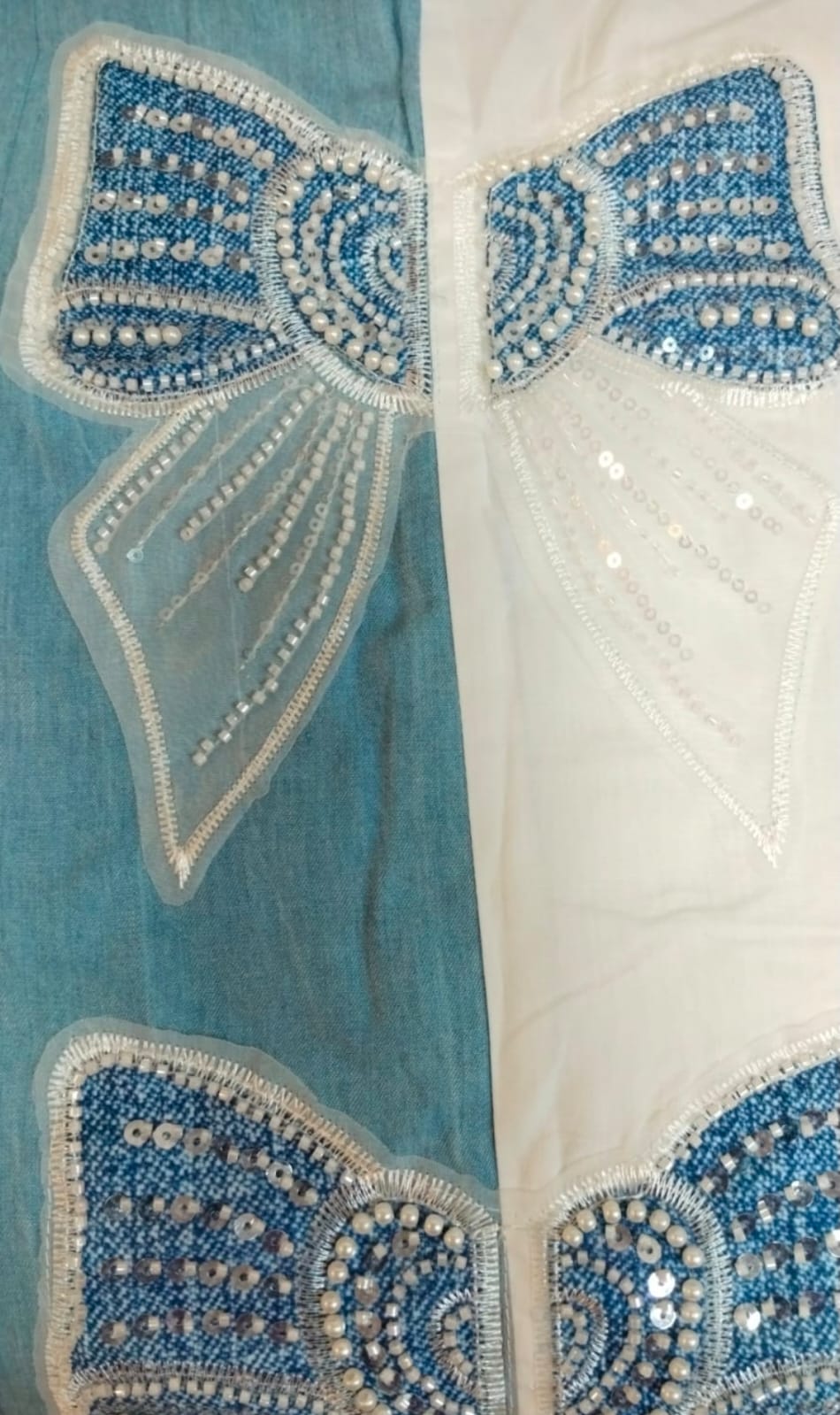 Dual Tone Bow Embroidered Cord-set