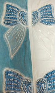 Dual Tone Bow Embroidered Cord-set