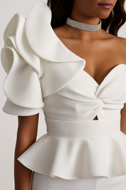 Ethereal Bloom One-Shoulder co-ord set
