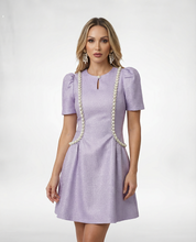 Lavender Shimmer Pearl A-Line Mini Dress