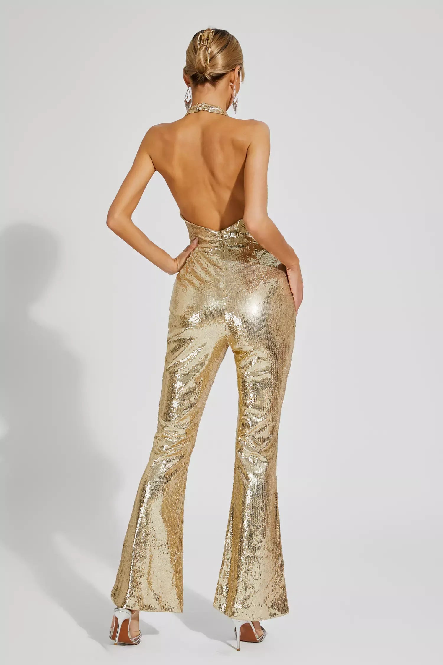 Golden Stardust Halter Jumpsuit