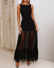 Midnight Sheer Elegance Gown