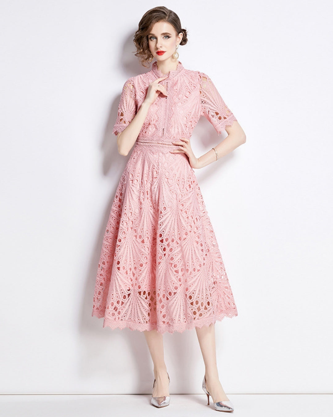 Sky Garden Lace Midi Dress