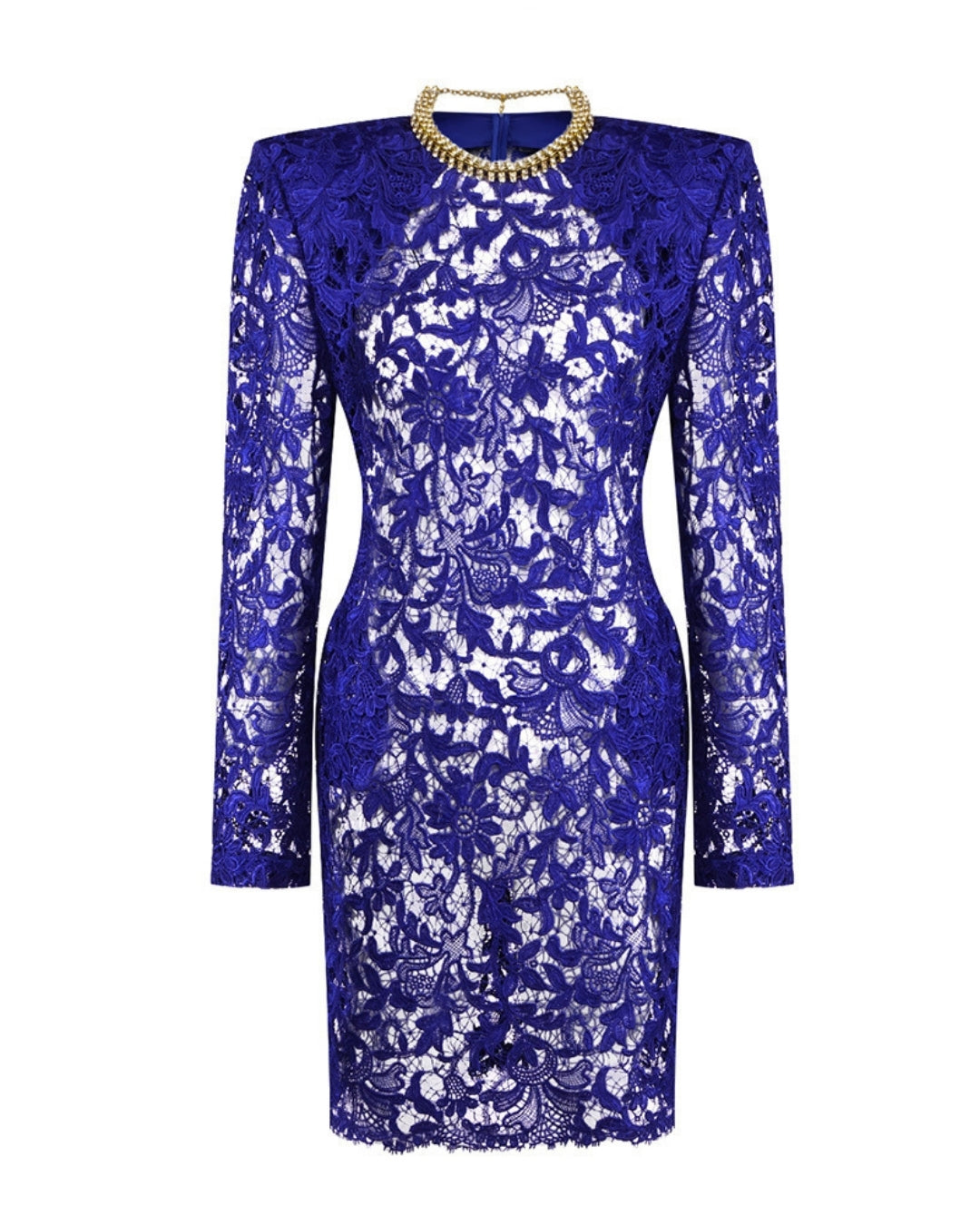 Royal Enchant Lace Crystal Mini Dress