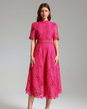Sky Garden Lace Midi Dress