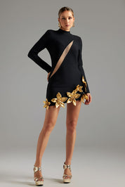 Golden Petal Statement Dress