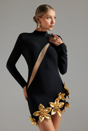 Golden Petal Statement Dress