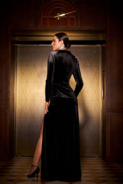 Velour Temptation Black Dress