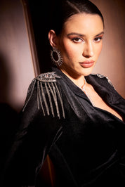 Velour Temptation Black Dress