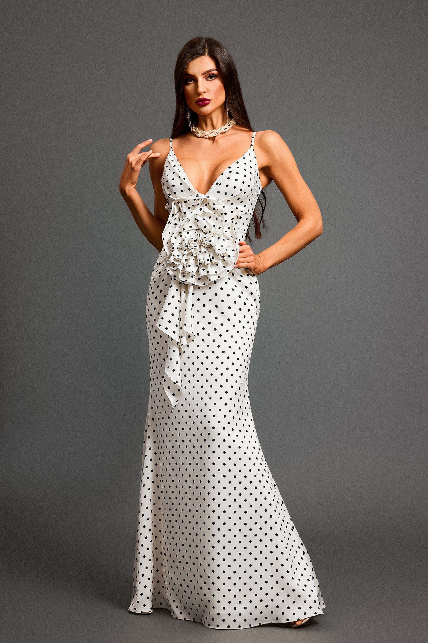 Eterna Dots Evening Dress