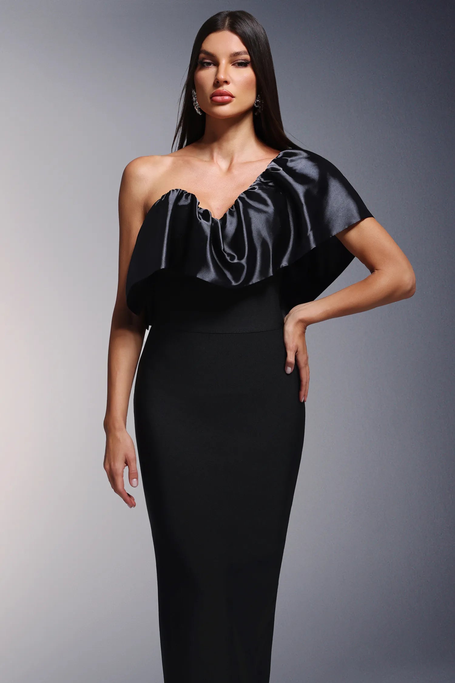 Black Swan Ruffle Elegance Gown