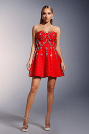 Hoshi Strapless Diamond Bandage Mini Dress