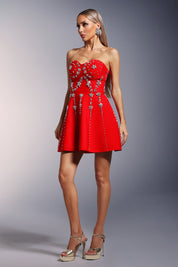 Hoshi Strapless Diamond Bandage Mini Dress
