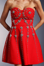 Hoshi Strapless Diamond Bandage Mini Dress