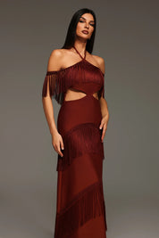 Halter Tassels Bandage Dress