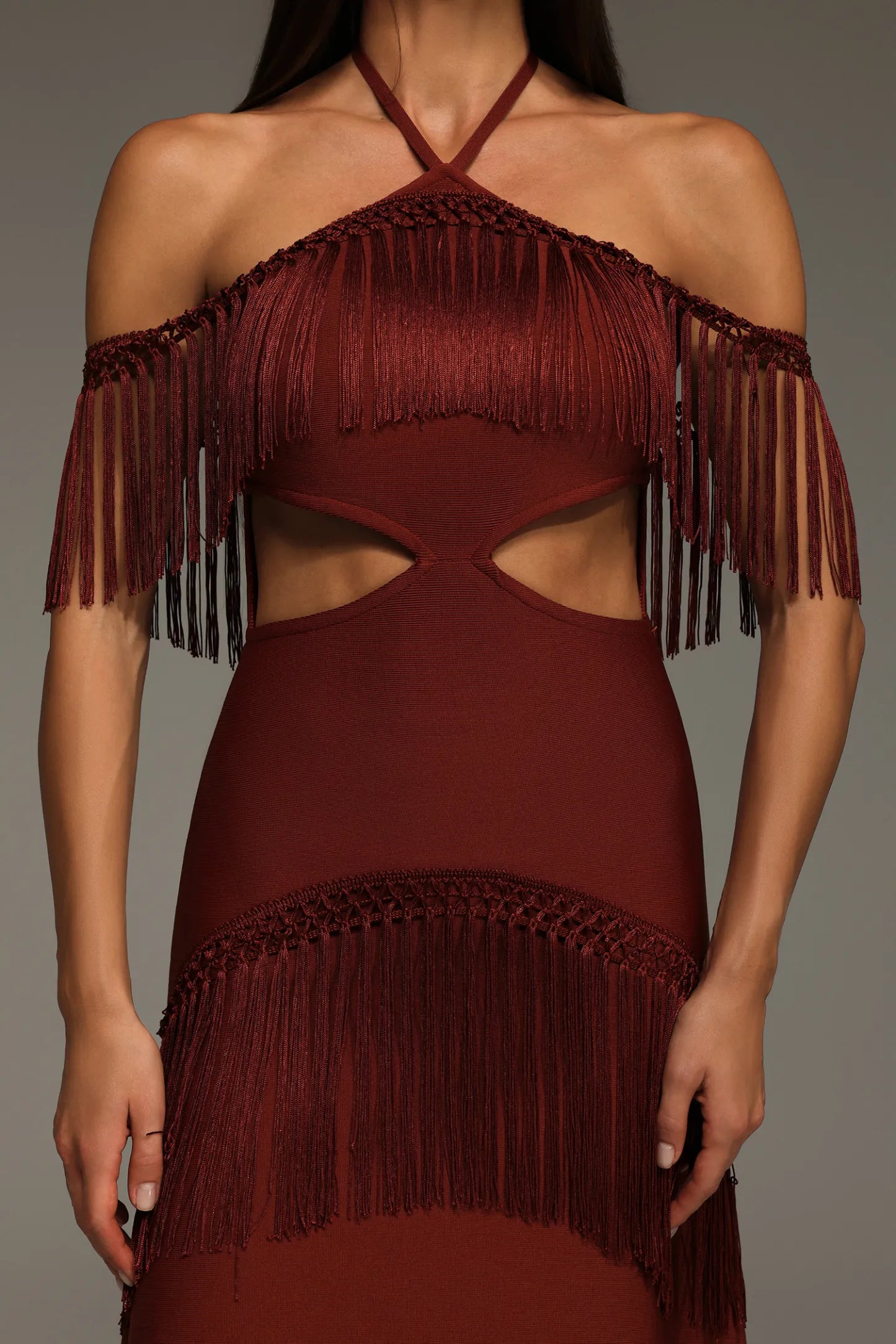 Halter Tassels Bandage Dress