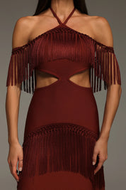 Halter Tassels Bandage Dress