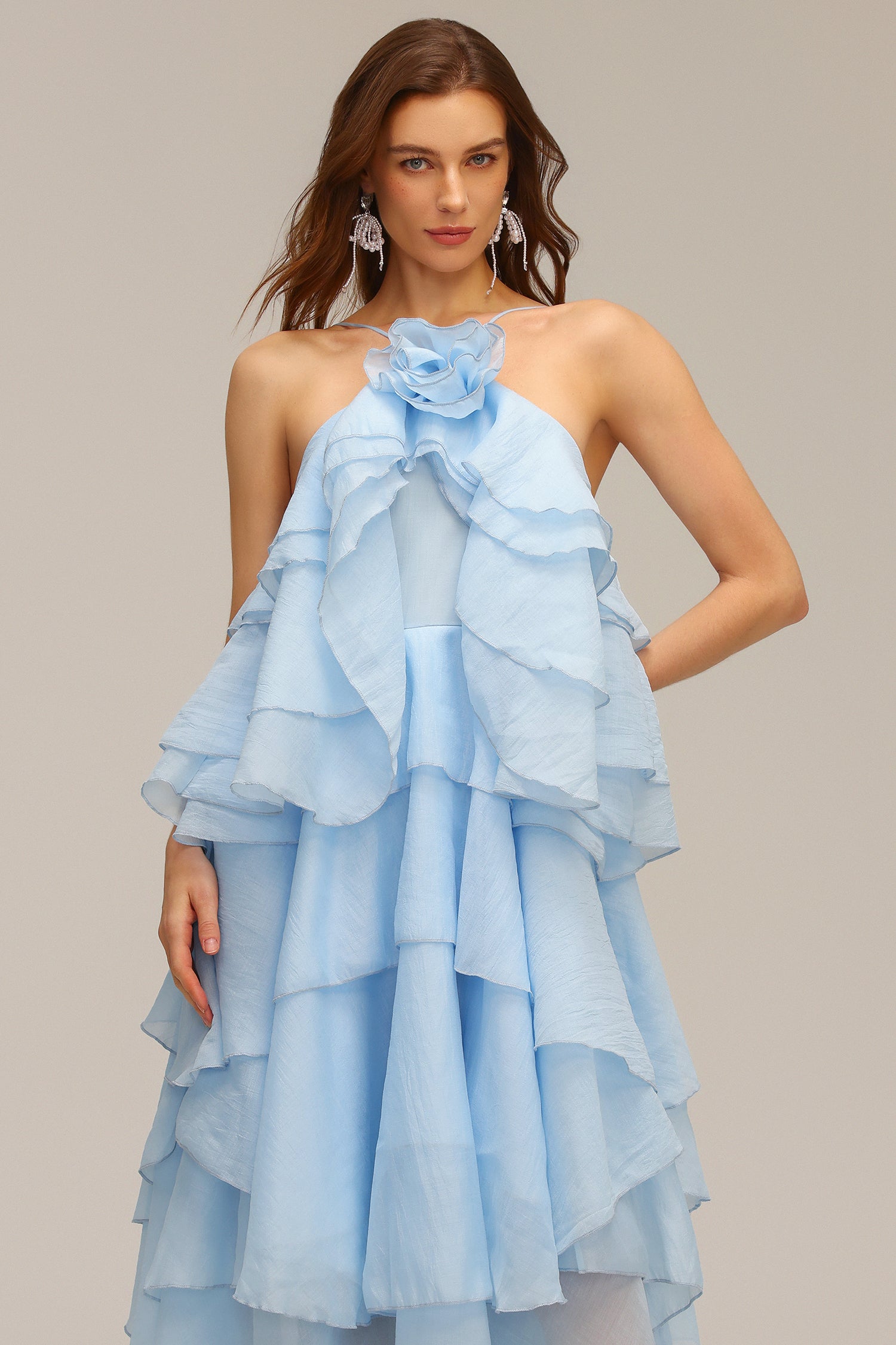 Bluebell Cascade Ruffle Tiers Dress