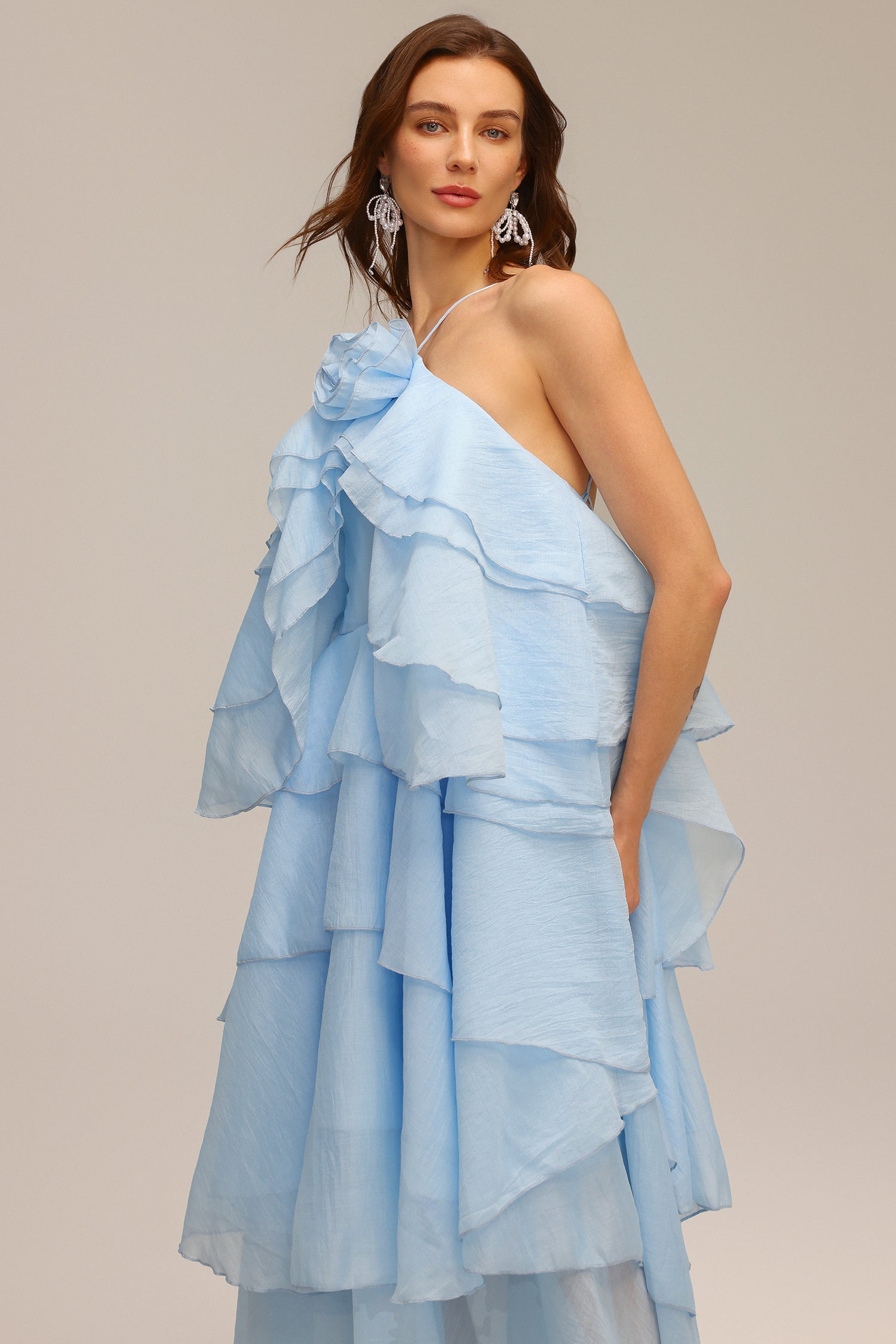 Bluebell Cascade Ruffle Tiers Dress