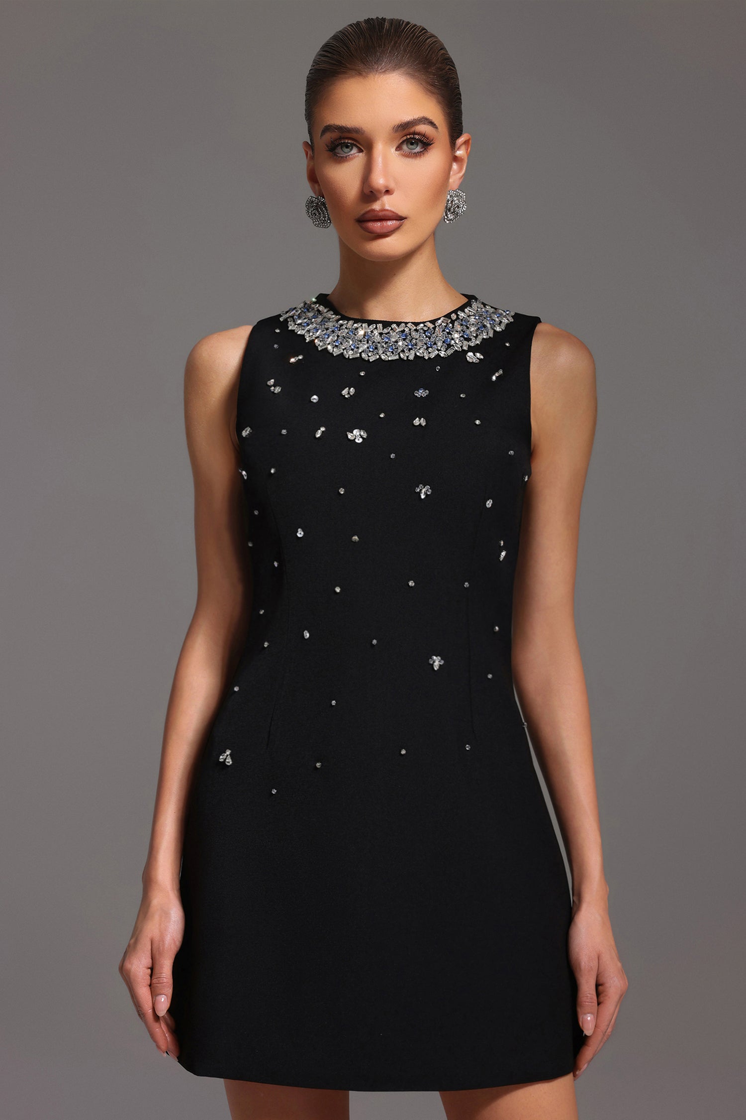 Noir Crystal Chic Dress