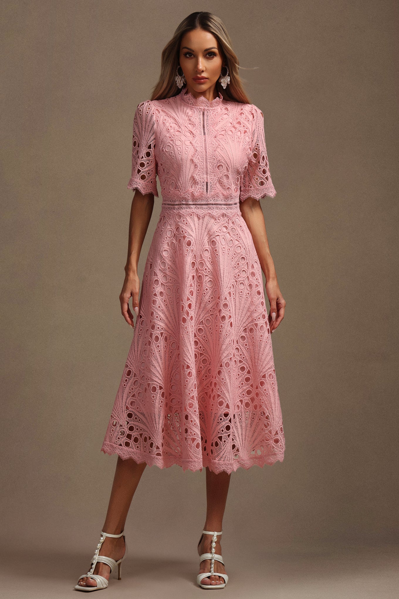 Rosewood Lace A-Line Dress