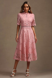 Rosewood Lace A-Line Dress