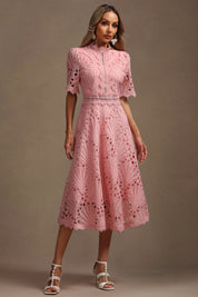 Rosewood Lace A-Line Dress