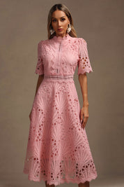 Rosewood Lace A-Line Dress