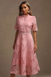 Rosewood Lace A-Line Dress