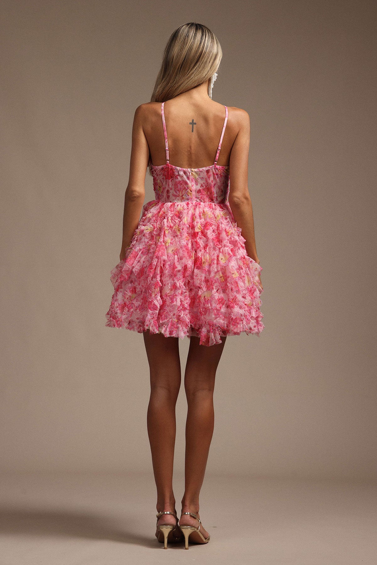 Pink Floral Mini Dress