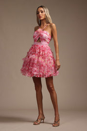 Pink Floral Mini Dress