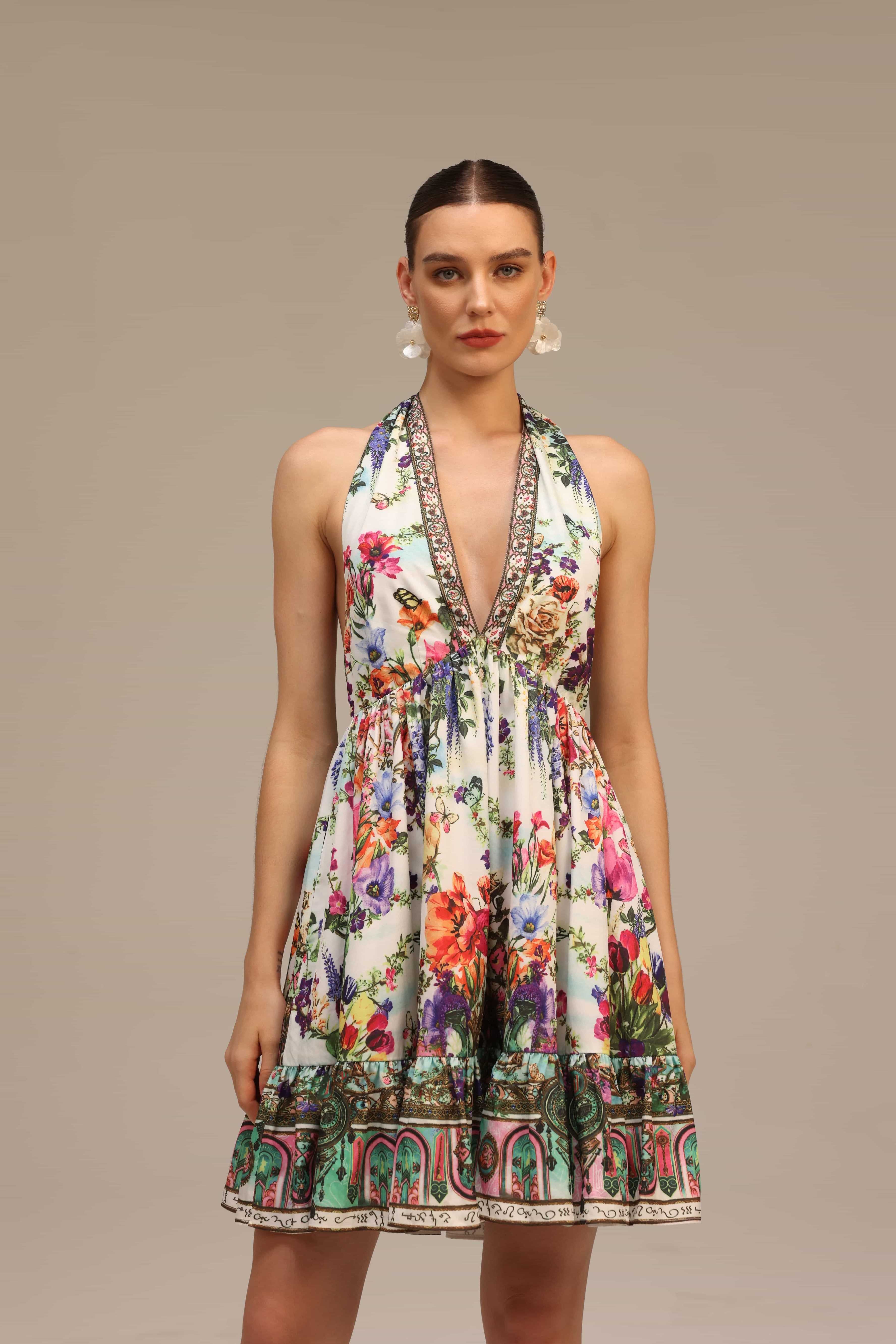 Garden Reverie Halter Dress
