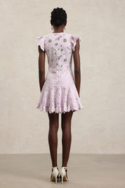  purple a Line Mini Dress
