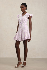  purple a Line Mini Dress