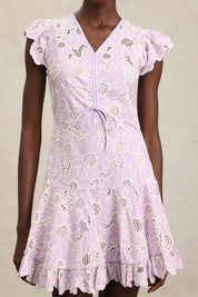  purple a Line Mini Dress