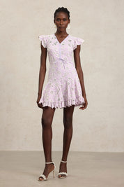  purple a Line Mini Dress