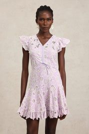  purple a Line Mini Dress