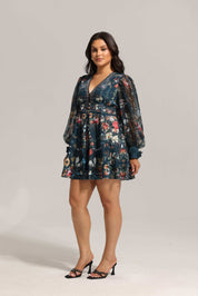 Enchanted Garden Puff Sleeve Dress