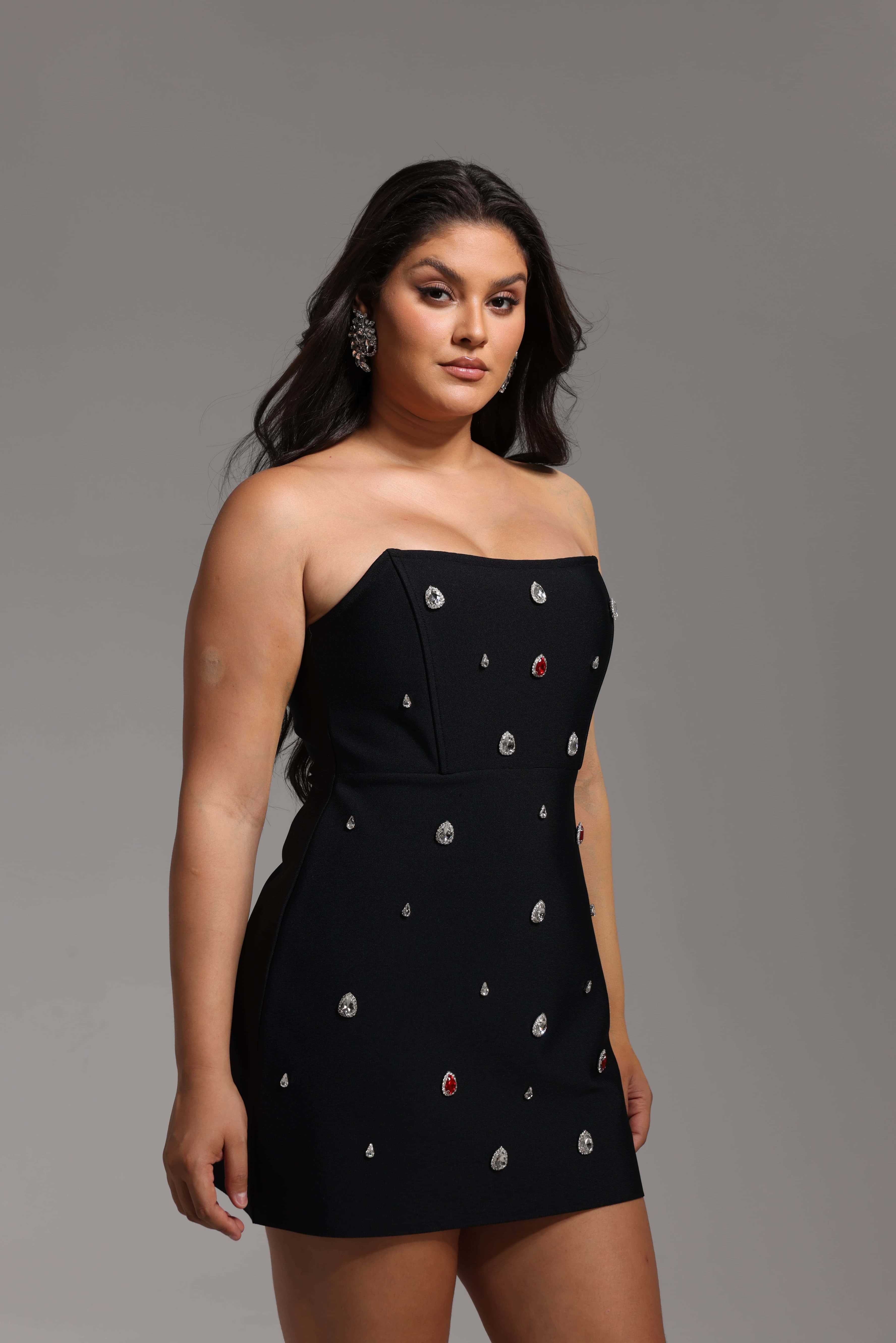 Starfall Embellished Tube Dress