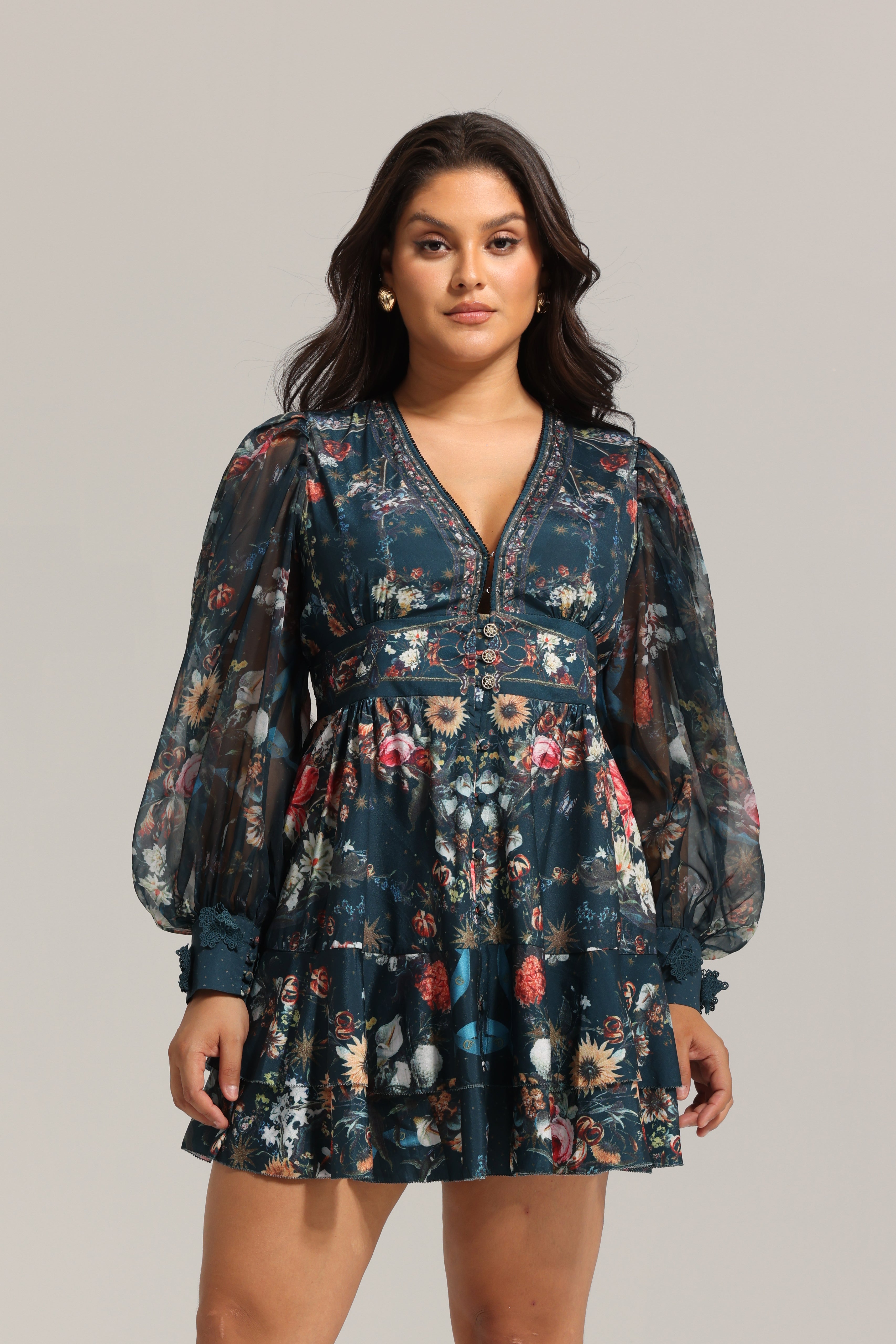 Enchanted Garden Puff Sleeve Dress
