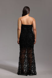 STRAPLESS SEQUIN GOWN