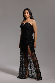STRAPLESS SEQUIN GOWN