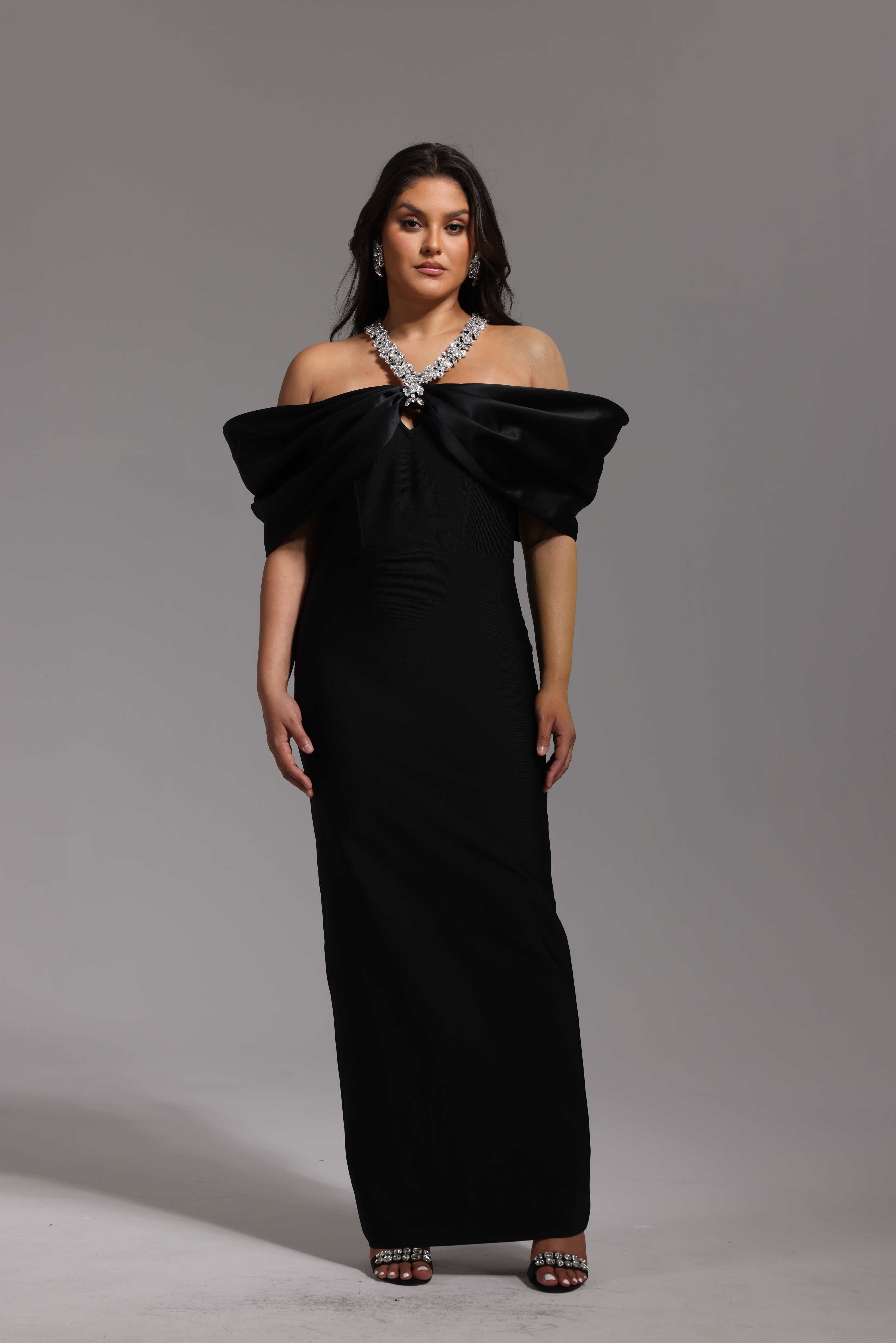 Midnight Majesty Crystal Gown