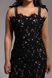 BLACK SEQUIN GOWN WITH BOW STRAPS