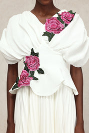 White Floral Applique
