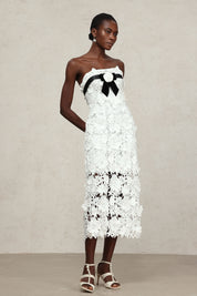 White Strapless Midi Dress