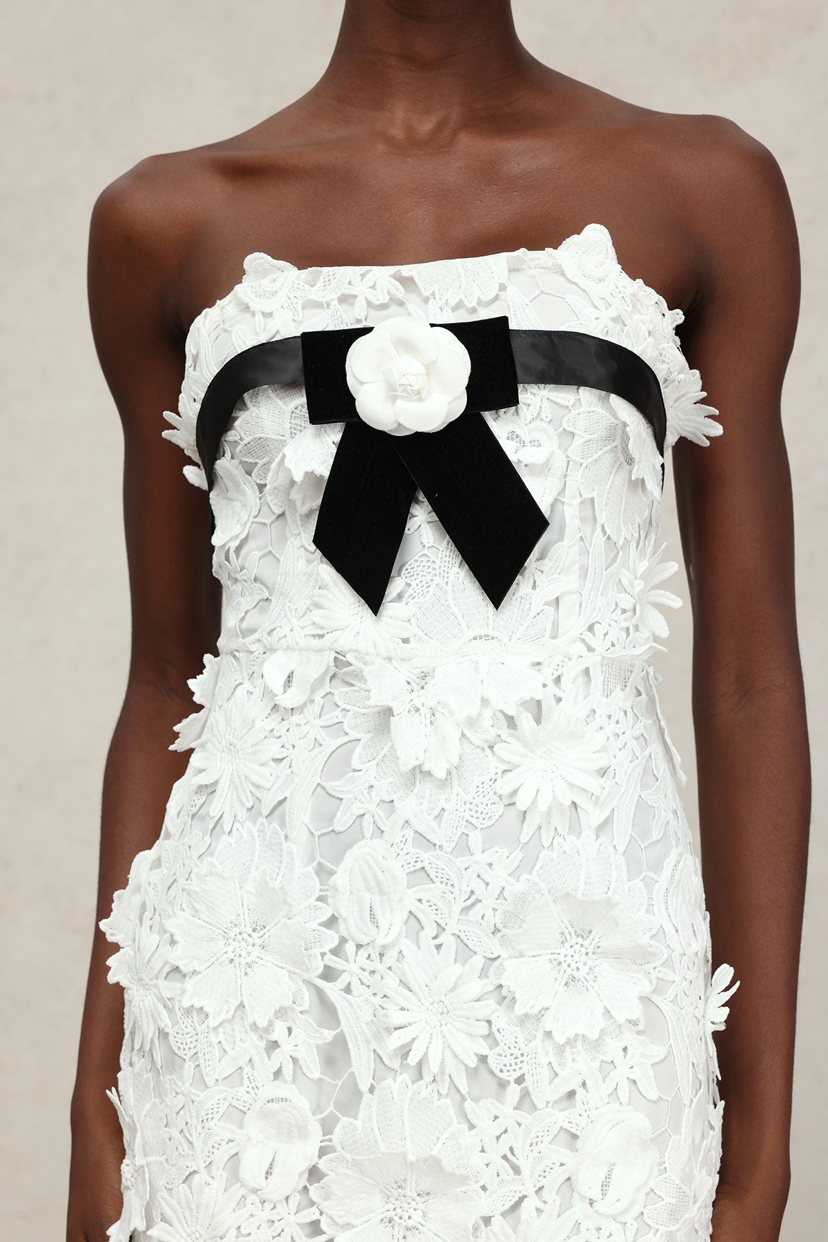 White Strapless Midi Dress