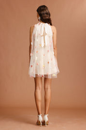 Floral Light Blue Mini Dress