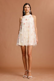 Floral Light Blue Mini Dress